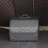 Car Trunk Foldable Storage Box, Rhombic Grid Middle Size: 40 x 32 x 30cm (Black)
