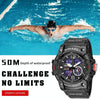 SMAEL 8007 Outdoor Sports Waterproof Dual Display Electronic Quartz Watch(Blue)