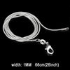 1MM Personality Fashion Silver Plated Snake Bone Chain(Silver length:26 inch)