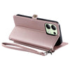 For Redmi Note 13 4G Global Wallet Multi-card Slot Leather Phone Case with Lanyard(Rose Gold)