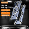 For iPhone 15 Pro Liquid Plating PC Hollow MagSafe Phone Case(Matt Silve)