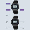 SKMEI 1698 50m Waterproof Multifunctional Sports Square Pin Buckle Luminous Digital Watch(Black White)