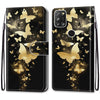 For Alcatel 3X 2020 Coloured Drawing Cross Texture Horizontal Flip PU Leather Case with Holder & Card Slots & Wallet & Lanyard(Golden Butterfly Group)