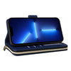 For iPhone 13 Pro Max Nine-card Slots Zipper Wallet Bag Leather Phone Case(Blue)