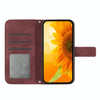 For Asus ROG Phone 3 ZS661KS Skin Feel Sun Flower Pattern Flip Leather Phone Case with Lanyard(Wine Red)