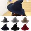 Halloween Personality Wizard Steeple Great Brim Wool Cap(Dark Grey)