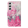 For Samsung Galaxy S25 5G Colored Drawing Marble Pattern Leather Phone Case(Pink Seawater)