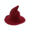 Halloween Personality Wizard Steeple Great Brim Wool Cap(Jujube)