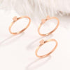 3 In 1 Titanium Steel Peach Heart Combination Four-Leaf Clover Couple Ring, Size: US Size 9(Rose Gold)