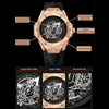 BINBOND B2266 Men Luminous Calendar Outdoor Waterproof Watches, Color: Black Leather-Black Steel