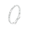 S925 Sterling Silver Platinum-plated Inlaid Zircon Ring Fine Sparkle Ring, Model: BSR578(6)