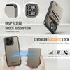 For iPhone 14 Pro Max AutSpace A12 MagSafe Magnetic RFID Card Bag Phone Case(Khaki)