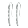 BSE748 Sterling Silver S925 Simple White Gold Plated Zirconia Ear Hooks