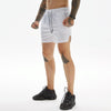 Mens Quick Dry Athletic Shorts Single Layer 5 / 10 Pants With Towel Hanging, Size: XL(Dark Gary)