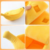 Banana Cat Bed - Small, Green - Warm Plush Pet Nest