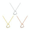 SCN347-B Sterling Silver S925 Zircon Simple Fashion Hollow Heart Shape Necklace(Gold)