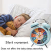 4 inch Early Learning Dual Ring Round Alarm Clock Student Bedside Metal Alarm Bell(Blue)