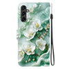 For Samsung Galaxy A54 5G Crystal Texture Colored Drawing Leather Phone Case(Jade Flowers)