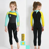 DIVE & SAIL WS-18818 Children Diving Suit One-piece Warm Snorkeling Surfing Anti-jellyfish Swimsuit, Size:S(Gray Green Sleeve)