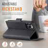 For iPhone 11 Pro Max AutSpace A11 Side Buckle MagSafe Magnetic RFID Phone Leather Case(Black)