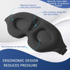 4 In 1 3D Sleep Eye Mask Memory Foam Non-pressure Shading Sleeping Blindfold(Black)