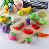 5pcs Cute Fruit And Vegetable Plush Bag Pendant Key Chain, Size: 10cm(Apple)