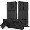 For Samsung Galaxy S24 FE 5G Stereoscopic Holder Sliding Camshield Phone Case(Black)