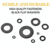 A5719 760 PCS 9 Sizes Black Carbon Steel Flat Washers Set