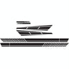 D-1037 Striped Car Sticker Car Side Door Cover Rearview Mirror Combination Sticker(Black)