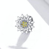 S925 Sterling Silver White Sunflower Beads DIY Bracelet Necklace Accessories