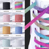 3pairs Elastic No Tie Shoelaces Metal Lock Dazzling Color Laces 100cm(Splashing Ink)