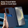For Samsung Galaxy A55 Smart View Window Leather Phone Case with Card Slot(Blue)