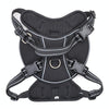 Reflective Dog Vest Leash L, Black - Padded Chest Harness Lead