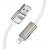 hoco U137 USB to 8 Pin Line 2.4A Charging Data Cable with Display, Length:1.2m(White)