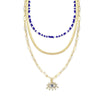 Angel Eyes Pendant Layered Necklace, Model: N2210-6 Rice Bead Snake Chain 3 Layer