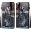 For Alcatel 1SE 2020 Coloured Drawing Cross Texture Horizontal Flip PU Leather Case with Holder & Card Slots & Wallet & Lanyard(Cat Becomes Tiger)