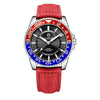 Ochstin 5019G Fashion Business Waterproof Leather Strap Quartz Watch(Black+Black+Red)