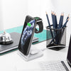 10W 3 in 1 QC 3.0  Vertical Multi-function Wireless Charger with Stand Function, Suitable for Mobile Phones / Apple Watch / AirPods (Black)