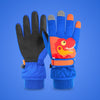 2020KL Cartoon Dinosaur Pattern Children Anti-Slip And Waterproof Ski Gloves Windproof and Warm Gloves for Cycling Sports, Colour: Royal Blue(XS)