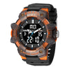 SMAEL 8080 Outdoor Sports Waterproof Multifunctional Glowing Double Dial Watch(Black Orange)