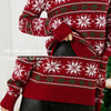Women Round Neck Christmas Knitwear Long Sleeve Snowflake Christmas Sweater, Size: XL(Dark Blue)