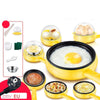 350W Electric Egg Omelette Cooker Frying Pan Steamer Cooker,EU Plug,Style: Pan+Wood Shovel Yellow