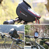 WHEEL UP Anti-splashing Touch Screen Bicycle Mobile Phone Bag Mountain Bike Front Beam Bag Riding Handlebar Bag, Style:Black and Red