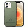 For iPhone 12 Twill Fabric Leather Skin Back Phone Case(Green)