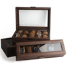 Wood Grain Leather Watch Display Box Watch Storage Case Jewelry Box, Style: 6 Digit Long