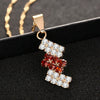 18k Gold Plated Irregular Geometry Crystal Pendant Necklace For Female, 43*13 mm(red)