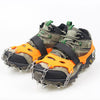 1 Pair  23 Spikes Crampons Outdoor Winter Walk Ice Fishing Snow Shoe Spikes,Size: XL Orange