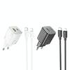 hoco N41 Almighty PD20W Type-C + QC3.0 USB Charger with Type-C to 8 Pin Cable, EU Plug(White)
