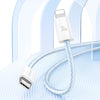 USAMS US-SJ657 U86 PD30W USB-C/Type-C to 8 Pin Rainbow Braided Fast Charging Data Cable, Length: 1.2m(Pink)