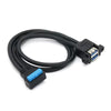Double USB 3.0 with Fixed Screw Hole to 20 Pin Elbow Extension Cable, Length:0.5m(Black)